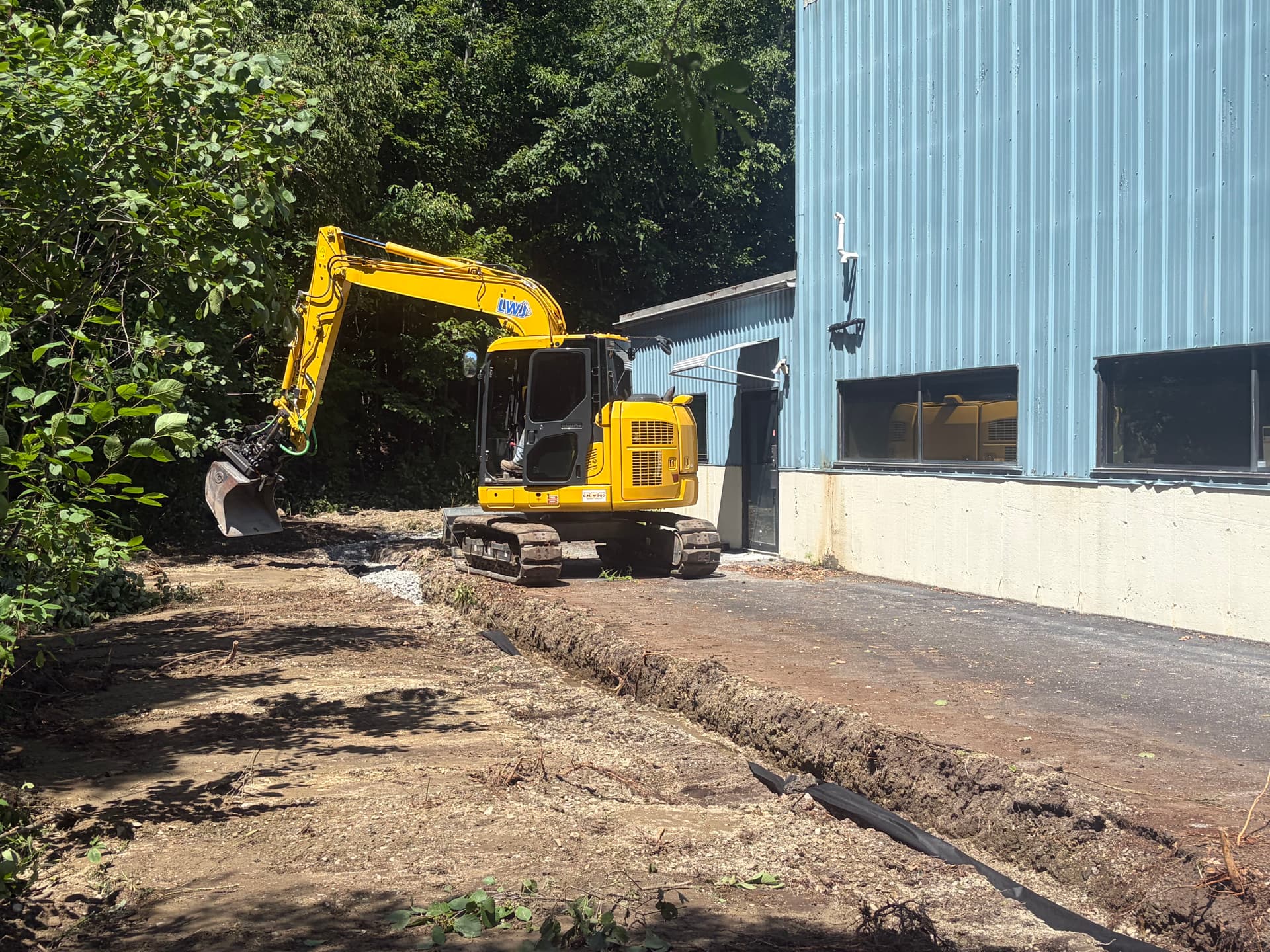 French Drain Installation at a Commercial Building in Fitchburg image